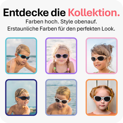 Mausito Children's Sunglasses 2-4 Years & 5-8 Years Comparison Winner Children's Sunglasses 100% UV Protection Flexible Non-Toxic Children's Sunglasses with Strap European Design Made for Children