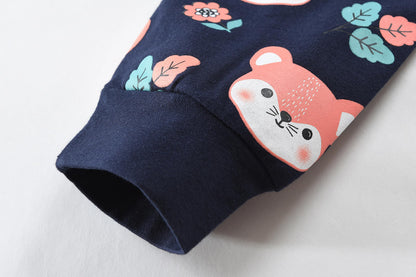 EULLA Children's Pyjamas Girls Long Sleeve Winter Pyjama Set Cotton Mermaid Unicorn Princess Cat Dino Two Piece Sleepwear 92 98 104 110 116 122