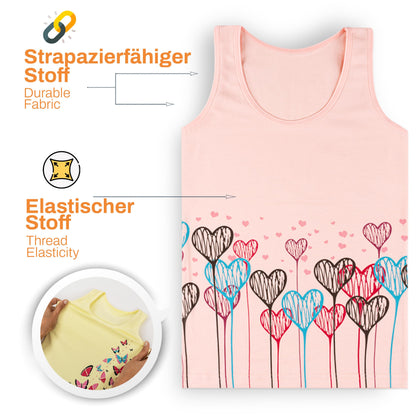 LOREZA ® 5 Mädchen Baumwolle Unterhemden Tank Top Kinder - Gr. 92-170