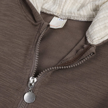 Kleinkind Baby Jungen Mädchen Baumwolle Strampler Langarm Mit Kapuze Reißverschluss Overall Body Baby Herbst Kleidung Pyjamas Outfit