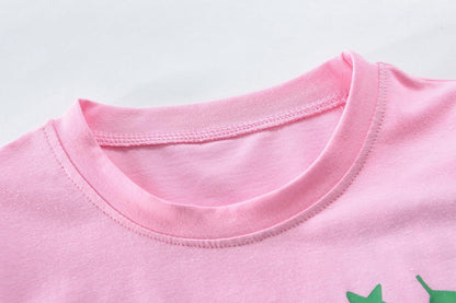 EULLA Mädchen Schlafanzug Kinder Kurz Einhorn Dino Katze Prinzessin Hase Pyjama Set Sommer Kleidung Zweiteiliger Nachtwäsche Baumwolle 92 98 104 110 116 122