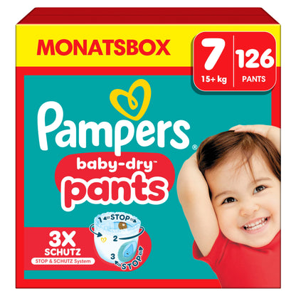 Pampers Baby-Dry Pants Größe 6, 138 Windeln, 13kg-19kg, 360° Passform hilft, Auslaufen zu verhindern