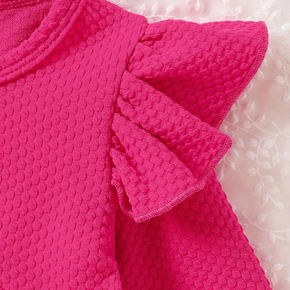 Baby Mädchen Kleid Strickjacke Sets 3 Stück Neugeborene Kleidung Jäckchen + Kleid + Stirnband Frühling Sommer Herbst Winter Langarm Jacke Ärmelloses Kleid für Hochzeit Weihnachten