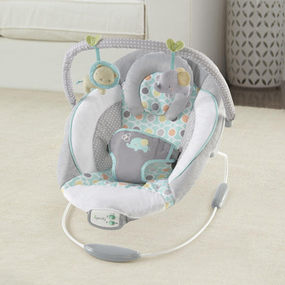 Ingenuity, Morrison Baby Rocker with Soothing Vibrations &amp; 8 Melodies, Play Arch with 2 Toys, Volume Control, Padded Headrest, 3-Point Harness, from Birth to 9 kg 