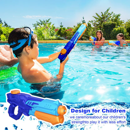 MOZOOSON Packung mit 2 600 ml Wasserpistolen für Kinder, große Kapazität mit Reichweite bis zu 8-10 m, Wasserspielzeug für Mädchen Jungen Sommerpartys im Freien, Strand, Pool
