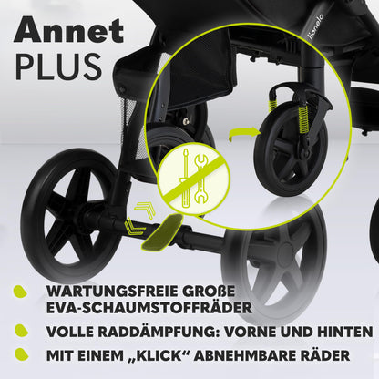 LIONELO Annet Plus Buggy up to 22 kg with Reclining Function, Small Folding Pushchair with Accessories, EVA Foam Wheels, Mosquito Net, Foot Cover Drink Holder, Basket Dreamin