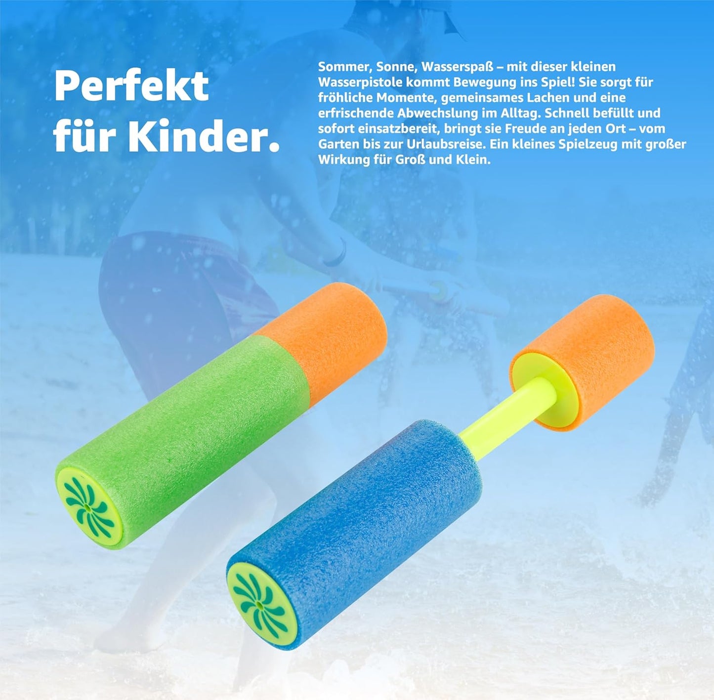 3er Wasserpistolen Set - ca. 15 cm mit großer Reichweite Wasserspritzpistole Spritzpistole klein mini für Kinder