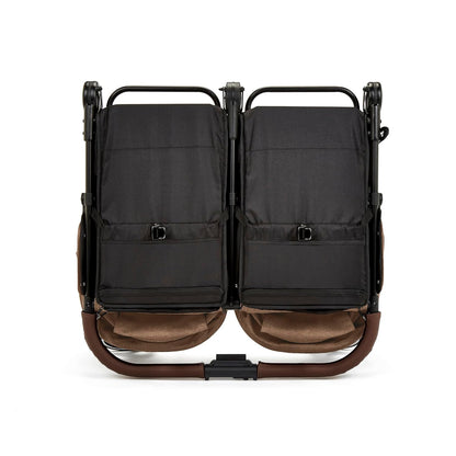 Ickle Bubba Venus Prime Double Pushchair - Suitable from Birth to 15kg (approx. 3 Years), Lightweight Foldable Twin Pushchair with Newborn Cocoon, 2 Foot Warmers and Rain Cover (Biscuits)