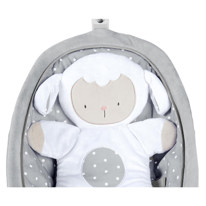 Ingenuity, Cuddle Lamb Babywippe Babyschaukel mit Schaukelfunktion und Vibrationen, Spielbogen mit 2 Plüsch Spielzeug, Musik, 4 Naturgeräuschen und Lautstärkeregler, ab Geburt bis 18 kg