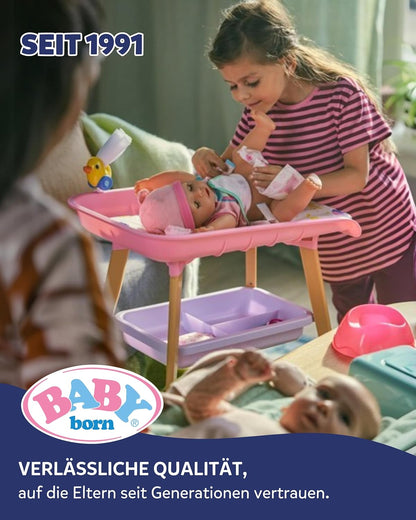 BABY born Emma - 43 cm Baby Doll - 10 Functions Including Accessories & Romper - Works Completely Without Batteries - Suitable for Children from 3 Years