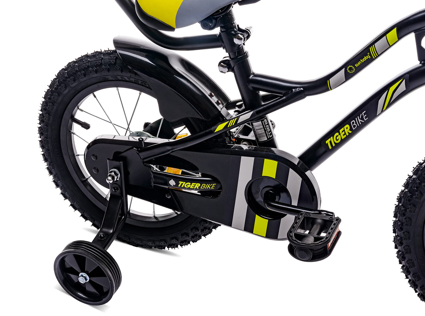 sun baby Jungenfahrrad Kinderfahrrad 14 und 16 Zoll Jungen Tiger Tracker Bike Leicht Stützräder mit Schubstange ab 2-6 Jahre BMX Fahrrad Kinder