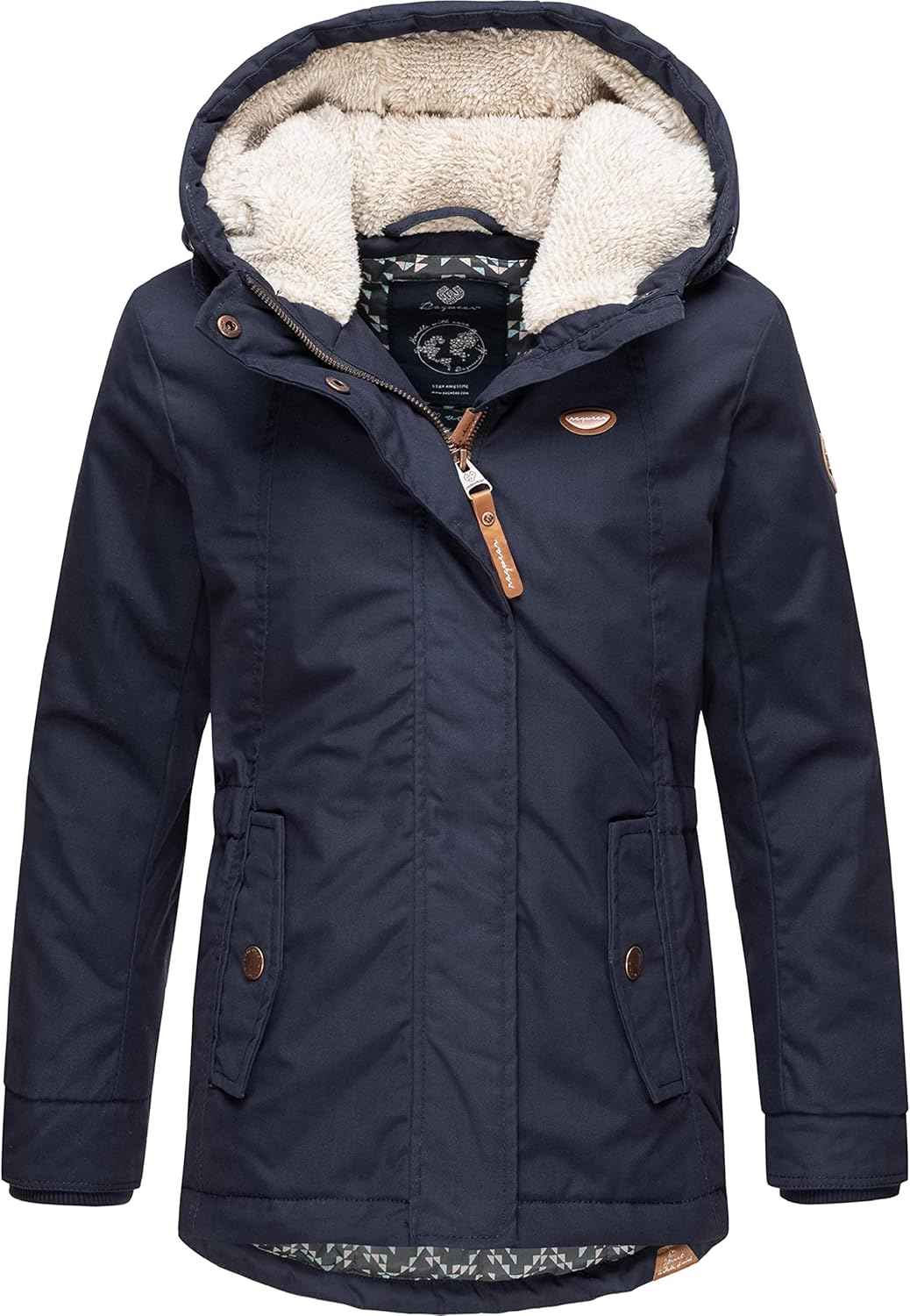 Ragwear Elvina Children's Girls' Winter Jacket Winter Coat Outdoor Jacket with Hood 128-152