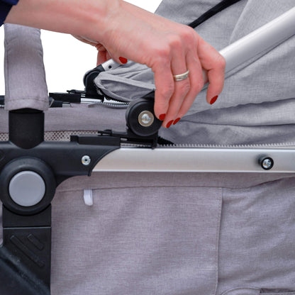 Lalalux Babyboomer leichter Kombikinderwagen Komplettset, Multifunktions-Kinderwagen, klappbar, sportlich, universell, doppelte Federung, inkl. Tasche, Regenschutz u.v.m. Für Kinder bis 36 Monate - Meloni2