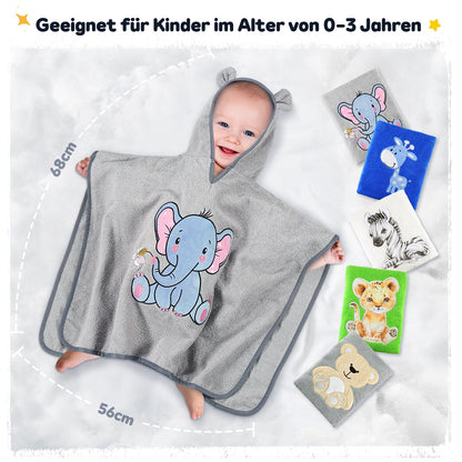 Yosemy Kapuzenhandtuch Baby - Oeko TEX - Baby Handtuch Kapuze 100% Baumwolle Badeponcho Kinder Babyhandtuch mit Kapuze Weich & Super Saugfähig 0-3 Jahre-Bär