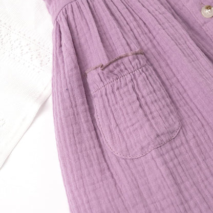 Kleinkinder Mädchen Sommerkleid Rüschenärmel Rundhalsausschnitt Knopfleiste Kleid lässiges Herbst A-Linien Party Kinderkleider 2-6 Jahre