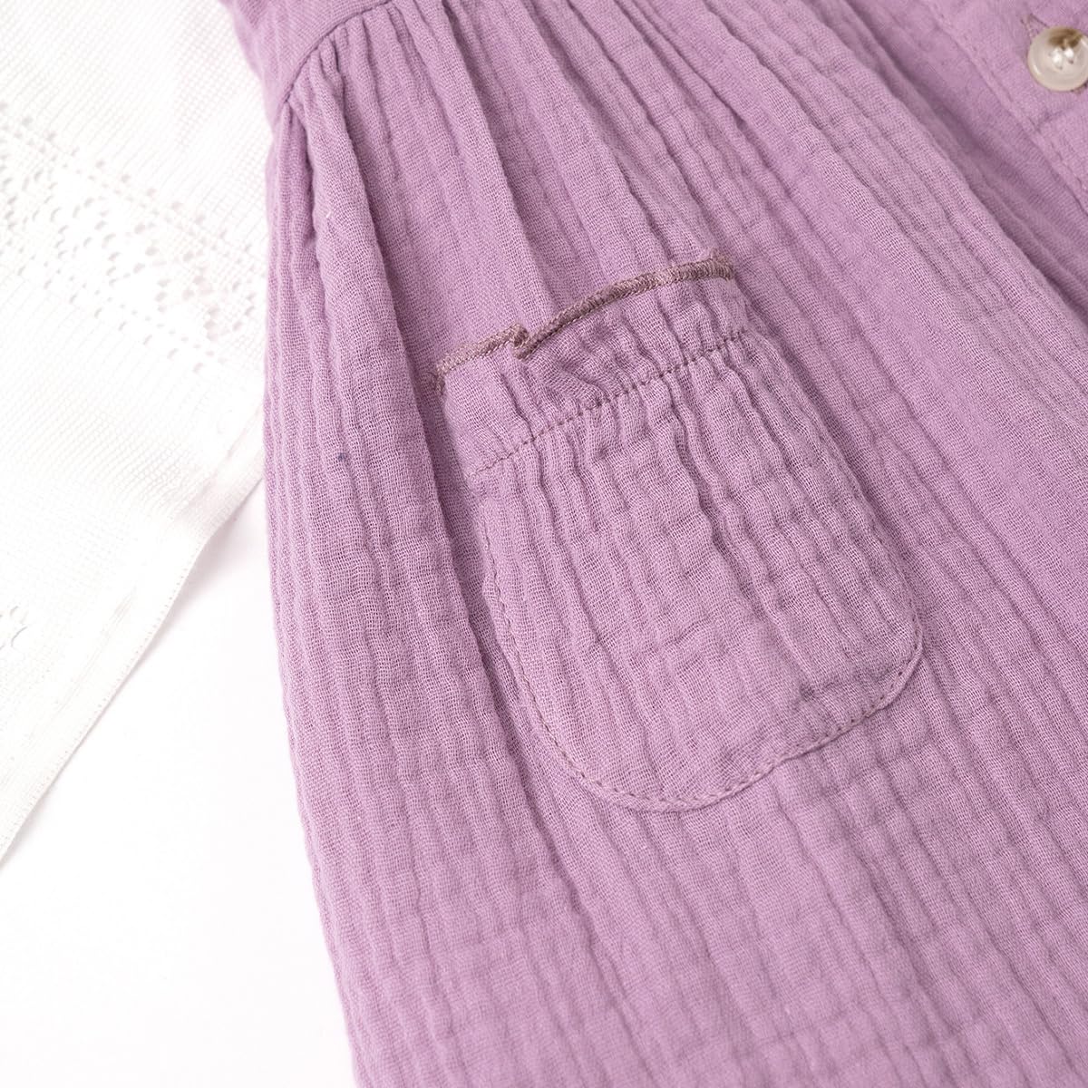 Kleinkinder Mädchen Sommerkleid Rüschenärmel Rundhalsausschnitt Knopfleiste Kleid lässiges Herbst A-Linien Party Kinderkleider 2-6 Jahre
