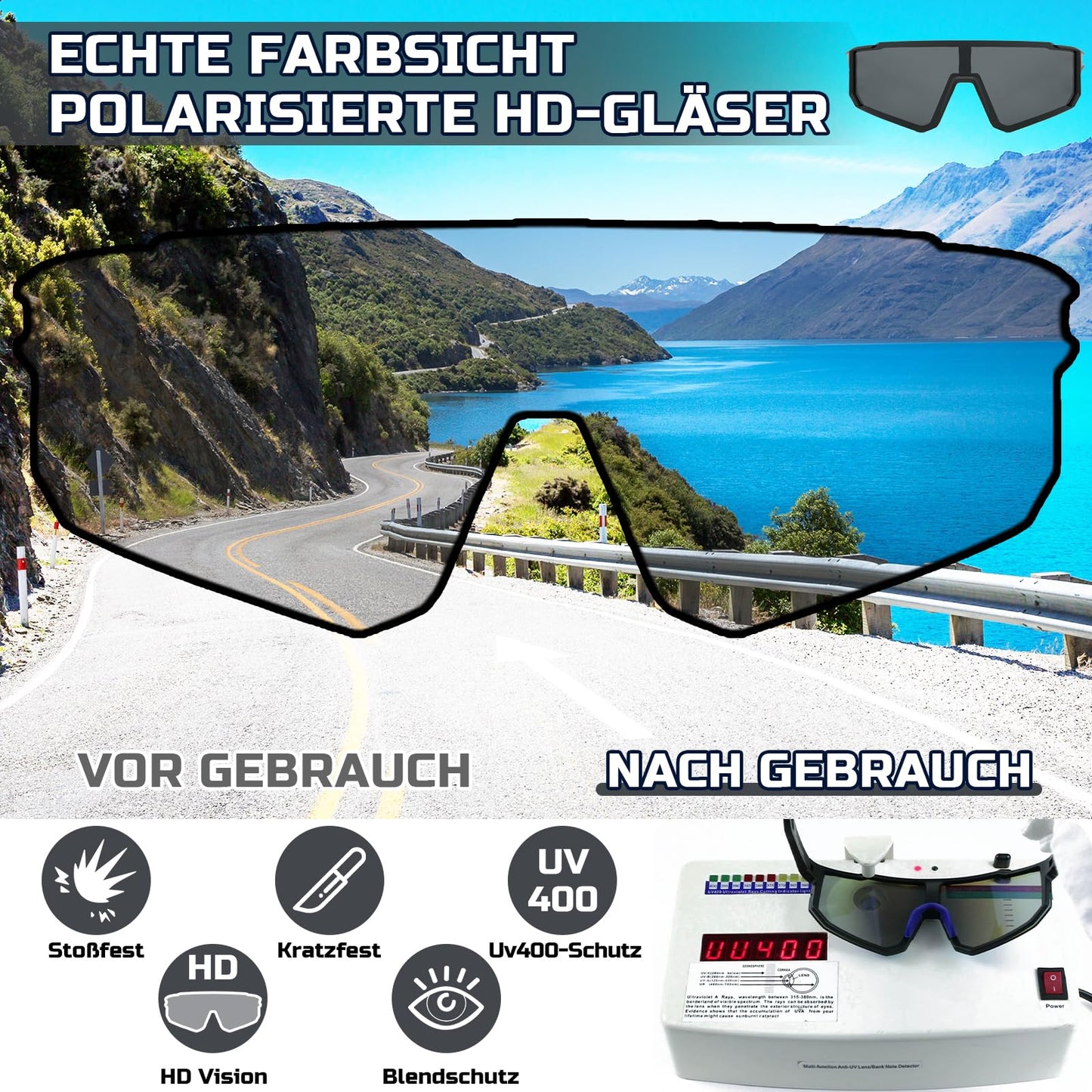 Rosedreamer Schnelle Brille Sport Sonnenbrille Herren Damen Polarisierte Sonnenbrille Fahrradbrille Laufbrille für MTB Rennrad Radfahren Biking Ski FahrradLaufen mit UV400 Schutzbrille