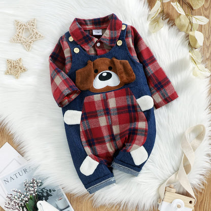 Baby Jungen Kleidung Strampler Latzhose Set Kleidung Sets für Jungen Baby Set Neugeborenes Geschenk