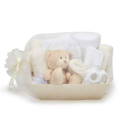 Baby Box Shop 14 Baby Gifts for Birth Boy, Ideal for Baby Showers, Baby Shower Gifts, with New Baby Essentials for Newborn Boys and a Blue Plush Teddy Bear