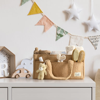 Baby Windel Caddy Organizer für Wickelauflage, Aufbewahrungskorb für Windeln und Tücher, Geschenk für Babyparty, Autowagen Organizer, Kindergarten Windel Organizer, Laptop
