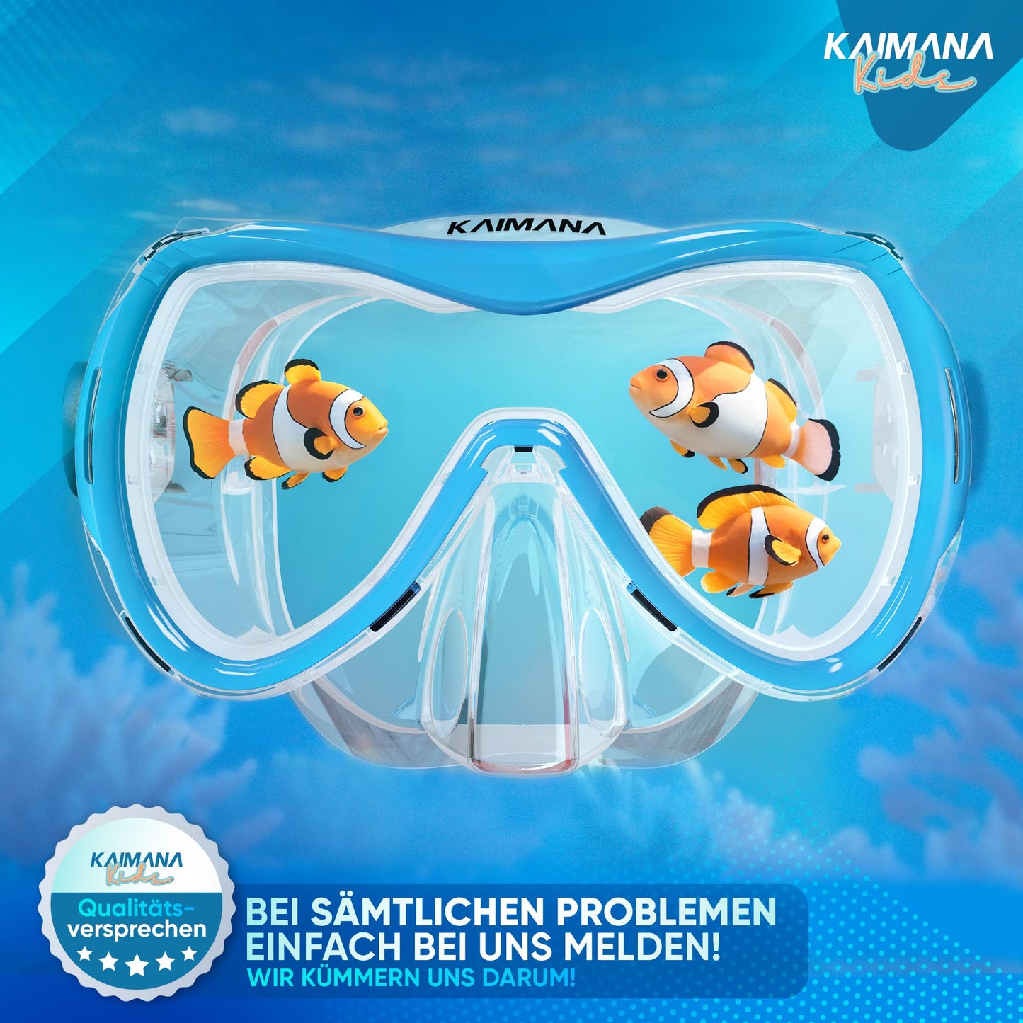 Das Neue KAIMANA® SeaExplorer Schnorchelset Kinder + Tragetasche, Taucherbrille mit Schnorchel, Taucherbrille Kinder, Alternative zur Schnorchelmaske Kinder, Taucherbrille mit Stoffband/Silikonband
