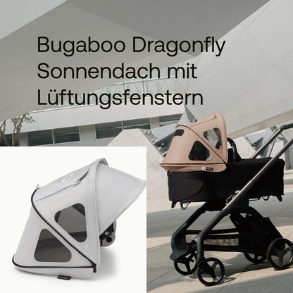 Bugaboo Dragonfly Sonnendach mit Lüftungsfenstern, ausziehbar für zusätzlichen und optimalen Sonnenschutz, wasserabweisend, Deep Indigo