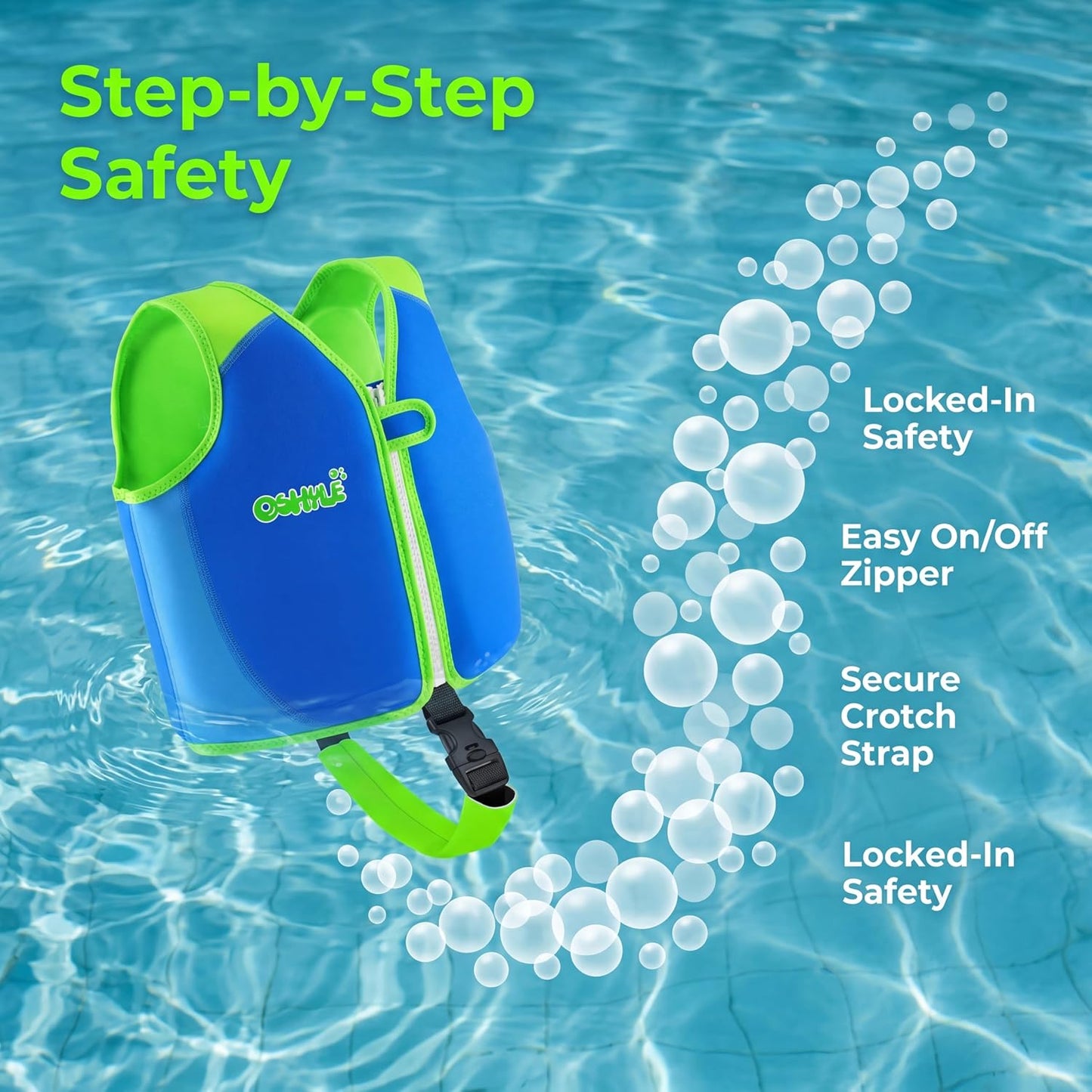 Schwimmweste Kinder, Neopren-Schwimmlernhilfe mit Sicherheitsgurt | SCHWIMMLERNHILFE FÜR KINDER