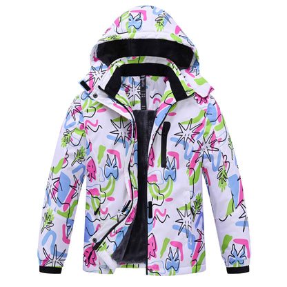 MoFiz Girls' Winter Jacket, Ski Jacket, Children's Softshell Jacket, Fleece Lining, Windproof, Outdoor Jacket with Hood