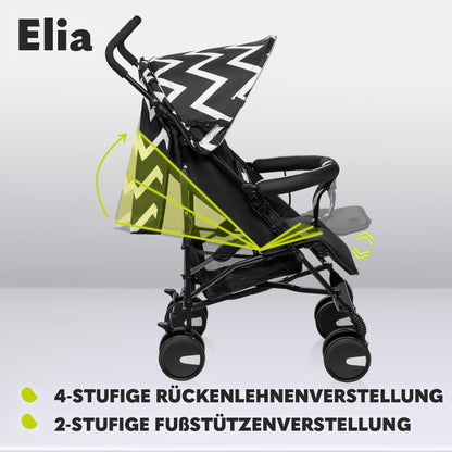 LIONELO Elia Buggy Small Foldable Pushchair up to 15 kg, Back and Footrest Adjustment, Rear Wheel Brake, Mosquito Net, Shopping Basket - Meloni2