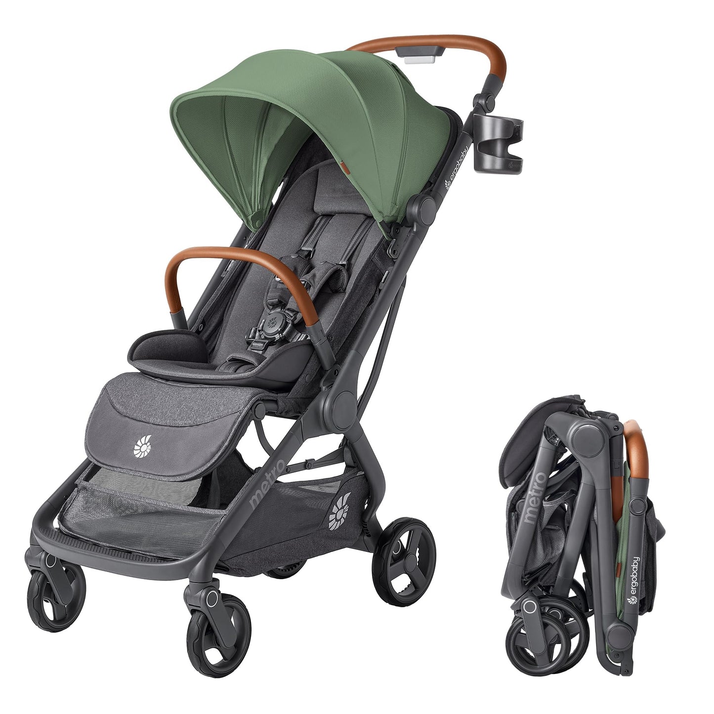 Ergobaby Metro3 Kinderwagen Buggy mit Liegefunktion, Baby-Buggy ab Geburt bis 22kg (0-4 Jahre), Zusammenklappbar und Autositz Kompatibel, höhenverstellbarer Griff, ergonomischer Sitz, Graphite Grey
