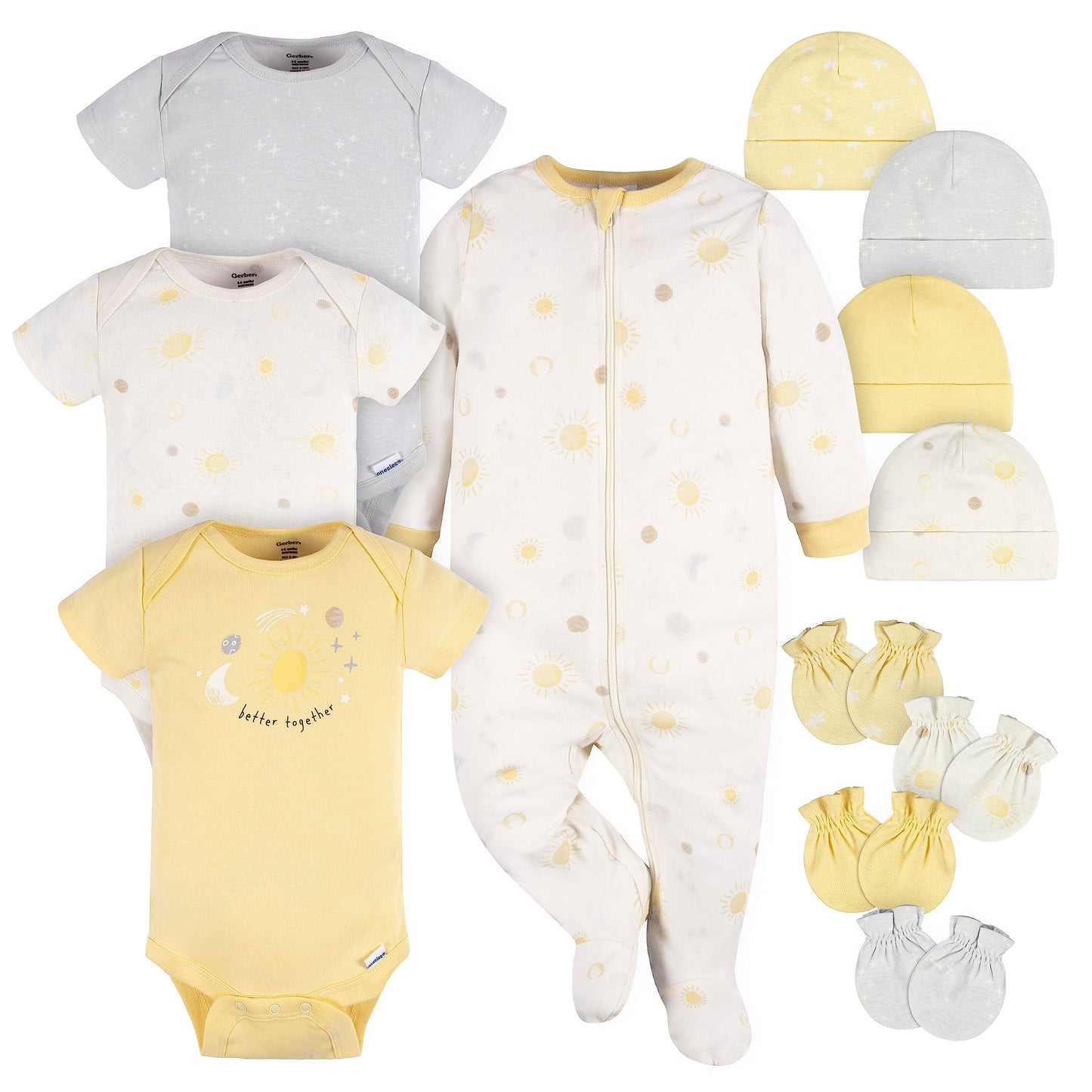 Gerber Baby Girls Boys and Girls 12 Piece Layette Gift Set 12-Piece Layette Clothing Set (Pack of 12)