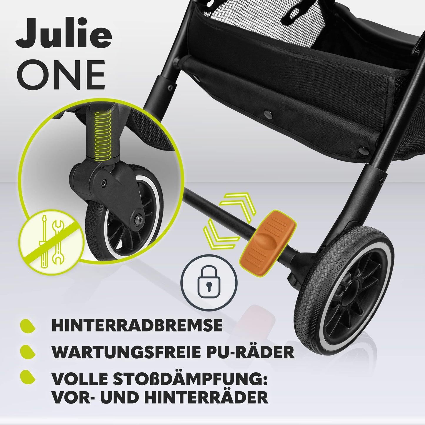 LIONELO Julie One Buggy Pushchair up to 22 kg, Adjustable Backrest and Footrest, Mosquito Net, Leg Warmer, Drink Holder and Transport Bag, Foldable