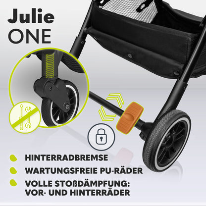 LIONELO Julie One Buggy Pushchair up to 22 kg, Adjustable Backrest and Footrest, Mosquito Net, Leg Warmer, Drink Holder and Transport Bag, Foldable