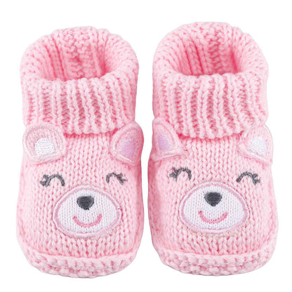 LACOFIA 2 Pairs Newborn Knitted Baby Shoes Soft Baby Boys Girls Ankle Boots 0-3 Months