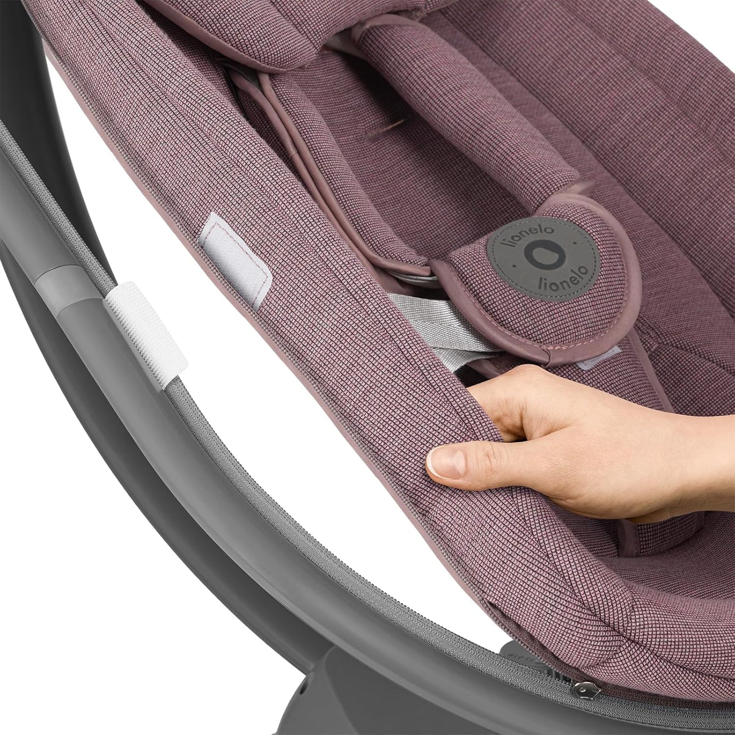 LIONELO BLOSSOM Electric Baby Rocker up to 9 kg Baby Lounger Adjustable Backrest Natural Rocking 5 Speeds Ergonomic Seat Bluetooth Remote Control 5 Melodies