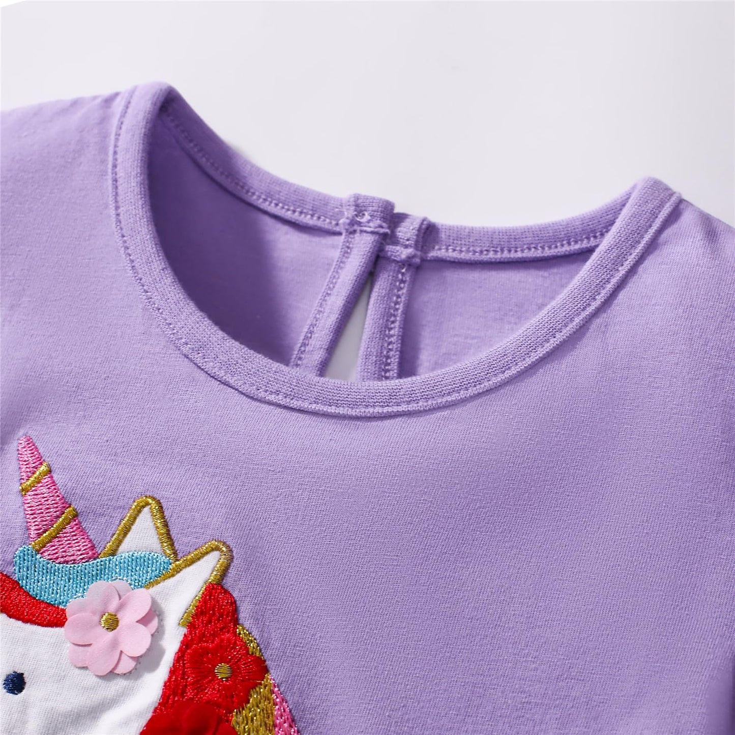 Kleinkind Mädchen Kurze Ärmel Ostern Kleid Baumwolle lässig Jersey Shirt Playwear Applique Kleid