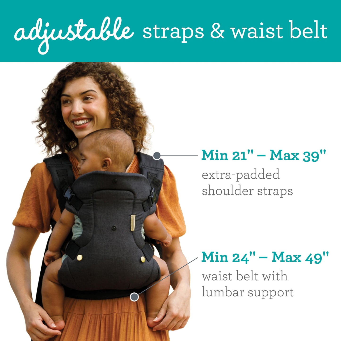 Infantino Flip Advanced 4-in-1 Babytrage, Ergonomisch, Umwandelbar, mit Blickrichtung Nach Innen und Außen, Vorne und Hinten Tragbar für Neugeborene bis Kleinkinder von 3,6-14,5 kg, Grau
