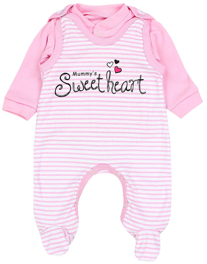 TupTam Baby Mädchen Jungen Strampler mit Langarmshirt Aufdruck Spruch 2 teilig