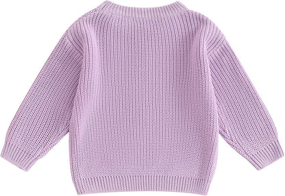 L&ieserram Baby Mädchen Jungen 1. Geburtstag Gestrickt Pullover Jumper Langarm Strickpullover Pulli Kleinkinder Kleidung Outfit Knitted Sweater 1 Jahr