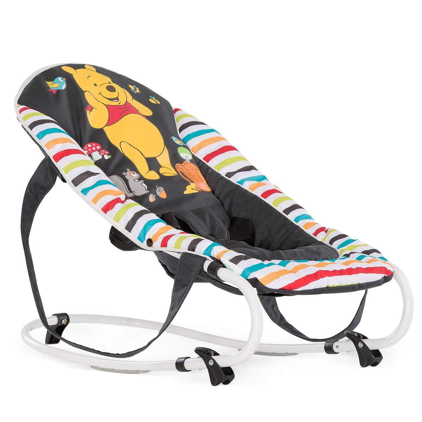 hauck Babywippe Rocky für Babys ab Geburt bis 9 kg, Einhändig Verstellbare Rückenlehne, Schaukelfunktion und Wippfunktion, Leicht Tragbar mit Tragegriff, 3-Punkt-Gurt (Disney Mickey Stars)