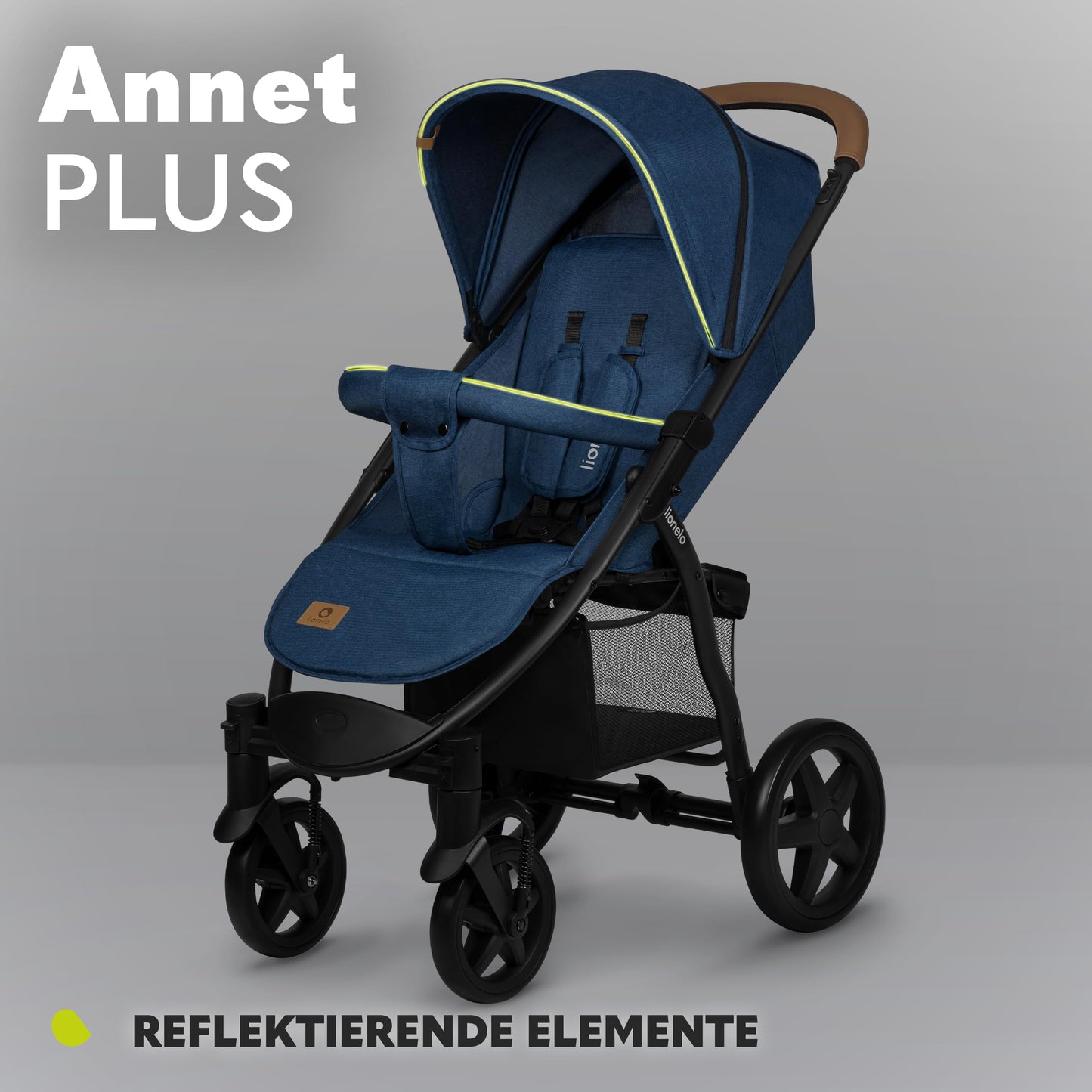 LIONELO Annet Plus Buggy up to 22 kg with Reclining Function, Small Folding Pushchair with Accessories, EVA Foam Wheels, Mosquito Net, Foot Cover Drink Holder, Basket Dreamin