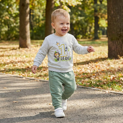 1. Jahr Geburtstag Outfit Baby Junge Kleidung Set Langarm Sweatshirt und Hose Kleidung Sets für Jungen