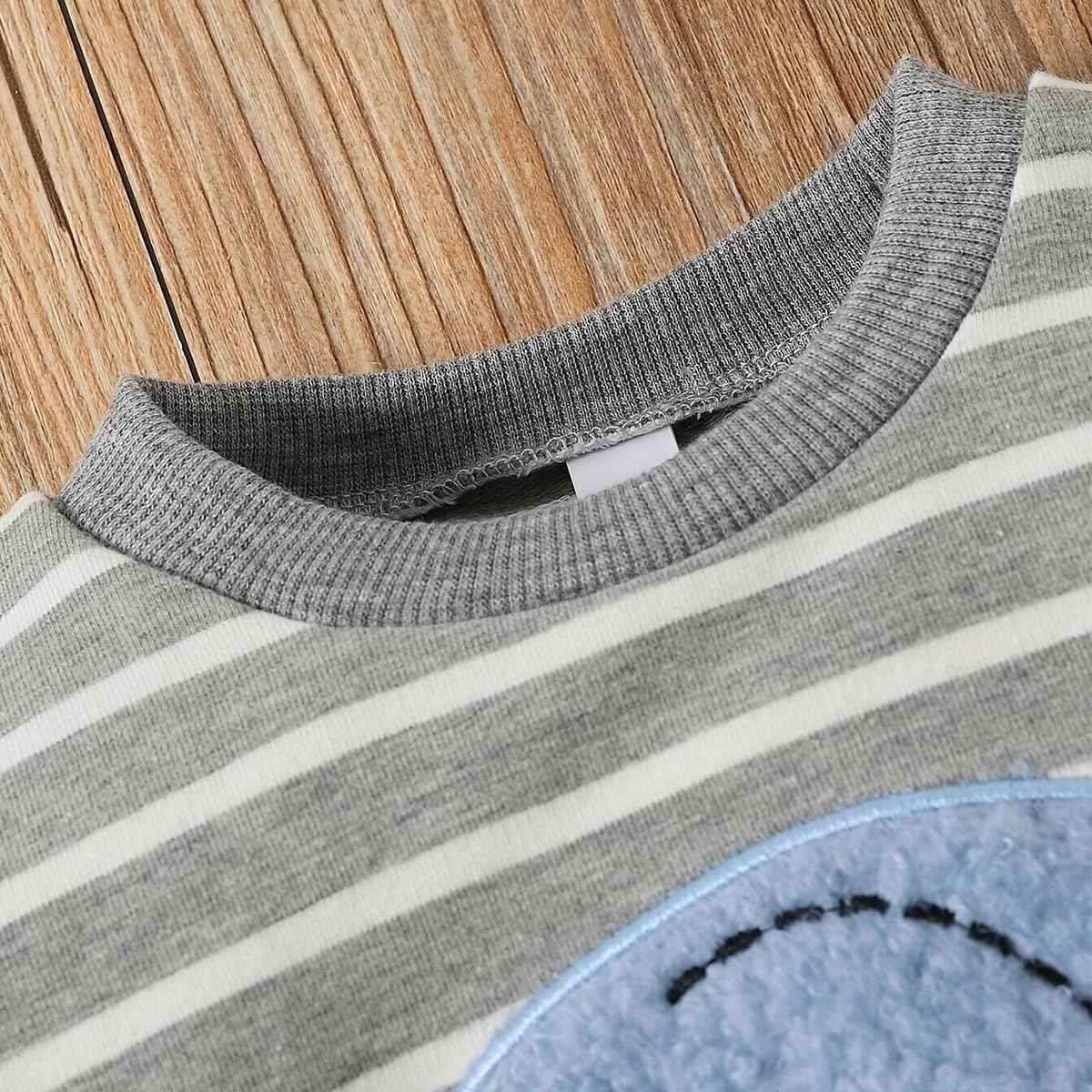 LUVCES Toddler Baby Boys Clothing Cute Animal Print Long Sleeve Sweatshirt Tops and Jeans Set Autumn Winter Baby Boy Jeans Casual 2-Piece Outfit