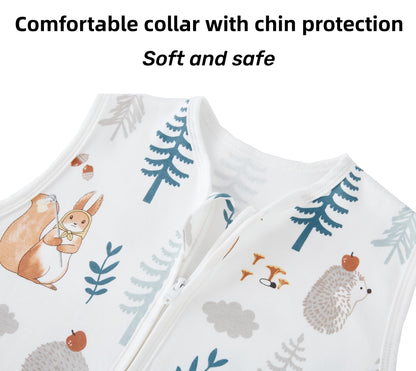 Chilsuessy Summer Baby Sleeping Bag, Small Children’s Sleeveless Pyjamas for Summer and Spring, 100 % Cotton