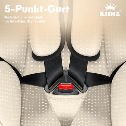 KIDIZ® Autokindersitz Triangle Premium Kindersitz Kinderautositz | Autositz Sitzschale | 9 kg - 36 kg 1-12 Jahre | Gruppe 1/2/3 | universal | zugelassen nach ECE R129/03 | mit Isofix - Meloni2