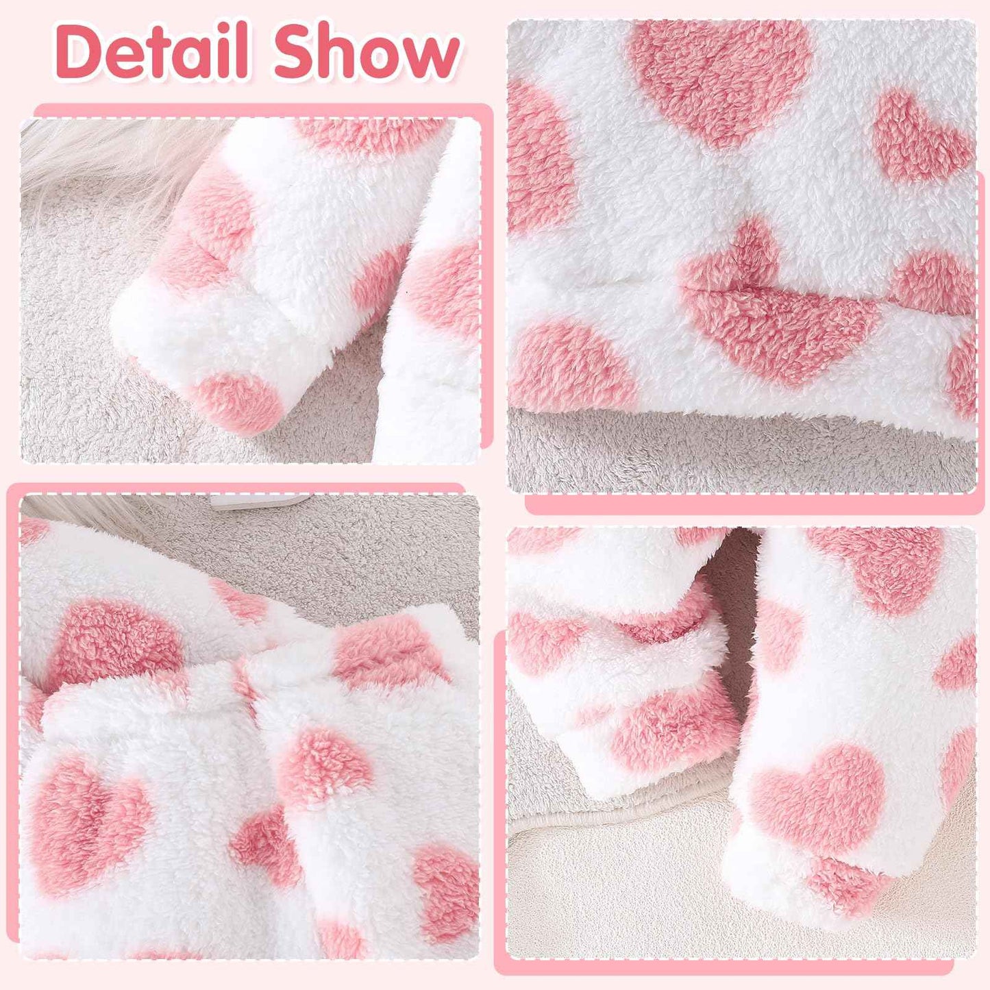 Kunyeah 2pcs Baby Girls Fleece Clothing Toddler Plush Pullover Sweatshirt Newborn Long Sleeve Top Trousers Set Warm Hoodies Outfit