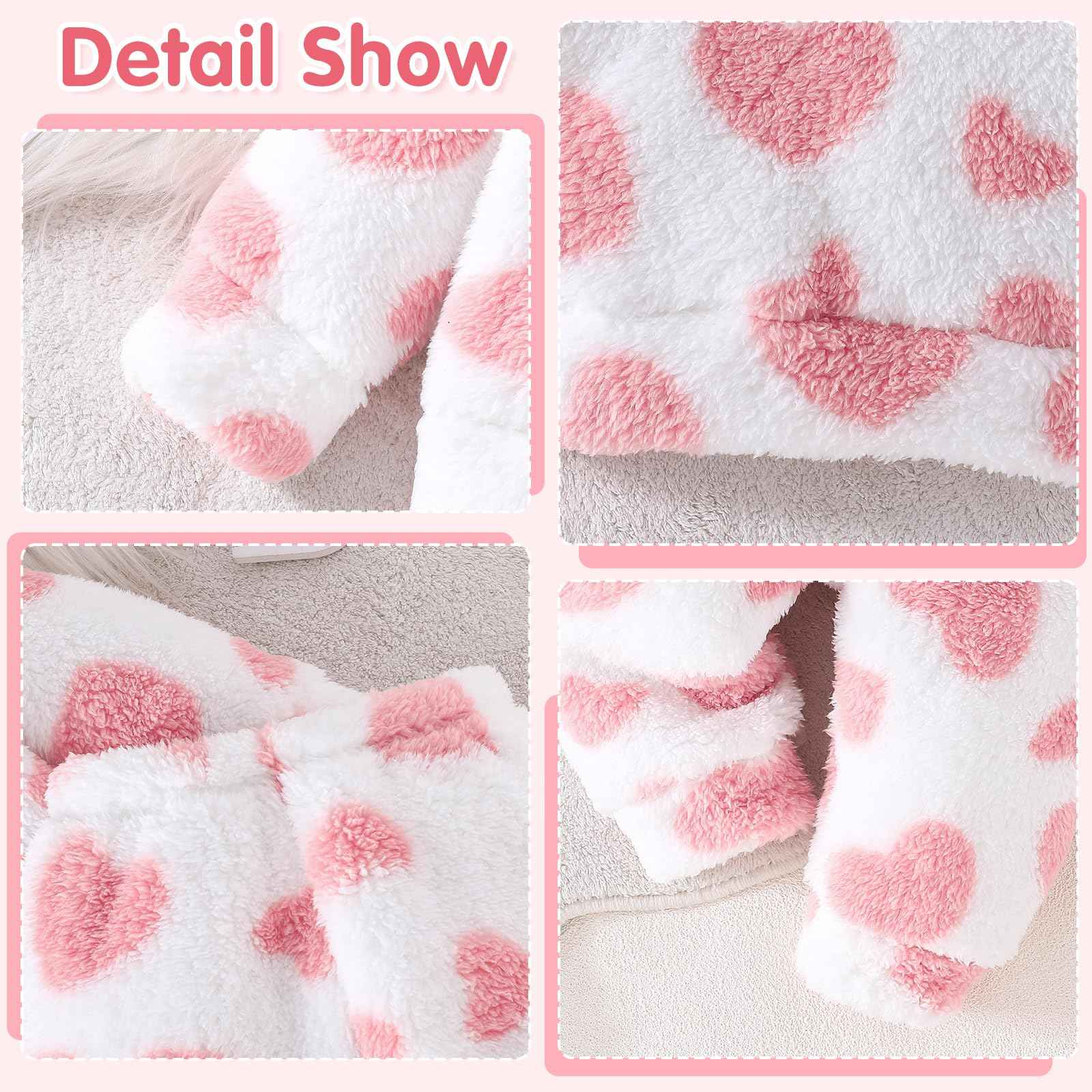 Kunyeah 2pcs Baby Girls Fleece Clothing Toddler Plush Pullover Sweatshirt Newborn Long Sleeve Top Trousers Set Warm Hoodies Outfit