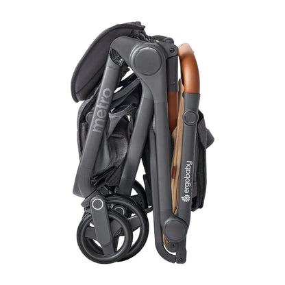 Ergobaby Metro3 Kinderwagen Buggy mit Liegefunktion, Baby-Buggy ab Geburt bis 22kg (0-4 Jahre), Zusammenklappbar und Autositz Kompatibel, höhenverstellbarer Griff, ergonomischer Sitz, Graphite Grey
