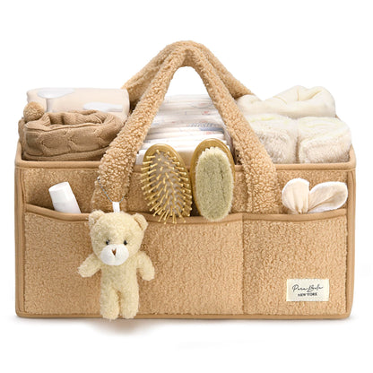 Baby Windel Caddy Organizer für Wickelauflage, Aufbewahrungskorb für Windeln und Tücher, Geschenk für Babyparty, Autowagen Organizer, Kindergarten Windel Organizer, Laptop