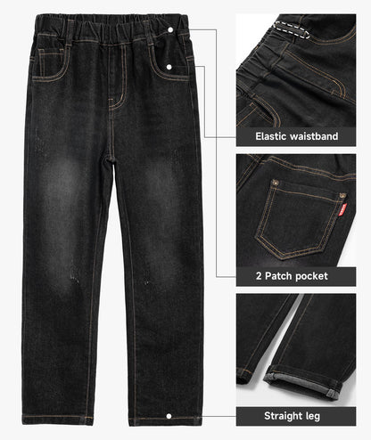 YoungSoul Jungen Jeanshosen - Jeans mit Abschürfungen - Kinder Hose mit elastischem Bund Gr. 128-176